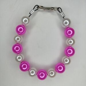 Handmade Statement Beaded M Dog Puppy Collar Necklace Jewelry Durable M 15"